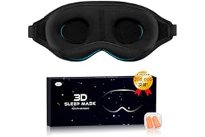 【男女兼用】 アイマスク 睡眠用 3D立体型 目隠し 安眠 遮光 通気性 圧迫感なし サイズ調整可能 軽量 快眠 グッズ シルク 眼罩、仮眠、瞑想、昼寝、旅行用3D 遮光デザイン 耳栓セット（ブラック）