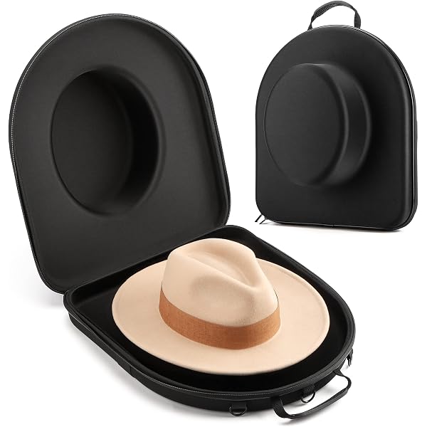 Cap Organizer Travel With Tablet Pocket - Hard Shell Carrier For Cowboy ...