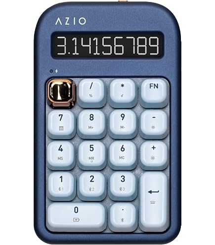 Amazon.co.jp: AZIO IZO ワイヤレス 機械式電卓 & 数字パッド (レッド