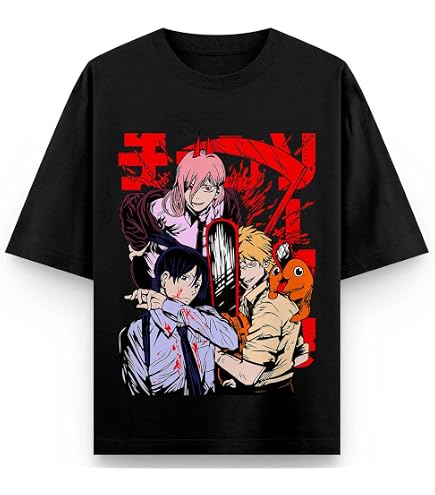 Amazon.co.jp: チェンソーマン 厚手 Tシャツ 半袖 280g 綿100% 丸首