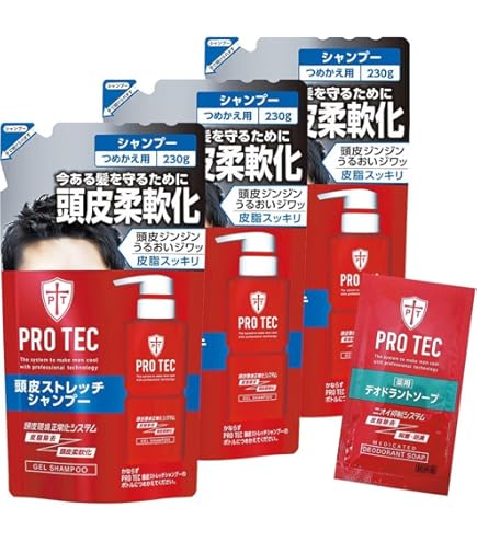 プロテク(PRO TEC) 頭皮ストレッチ シャンプー 本体ポンプ 300g