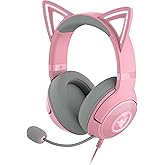 Razer Kraken Kitty V2 USB Wired RGB Headset: Chroma Kitty Ears - Stream Reactive Lighting - HyperClear Cardioid Mic - Triforc