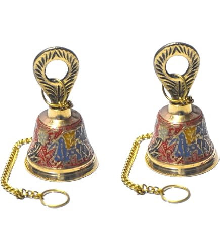 Buy Artvarko Brass Hanging Bell Ghanti with Chain for Hoe Teple Decor