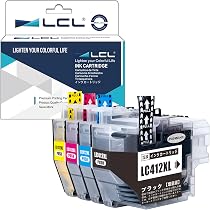 Amazon.co.jp: LCL LC412XL 4色セット 互換インクカートリッジ 顔料
