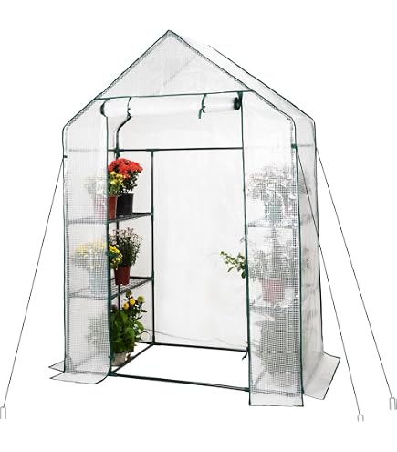 Amazon.co.jp: ビニール温室 ガーデンハウス 143×143×高さ195CM 3段 大