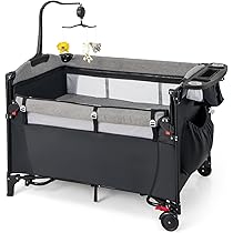 Amazon.co.jp: Brotish ミニ ベビーベッド 折りたたみ 幼児用