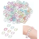 プラスチックチェーン 【100個】チェーン プラスチック アクリルツイストリンクチェーン 手芸用アクセサリー，ハンドバッグの付属品、装飾、ガラスの締縄、DIYの宝石類の作成のために適した