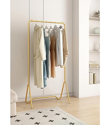 金色と木製のハンガーラック Amazon｜ハンガーラック アンティーク ゴールド アールタイプ W90cm