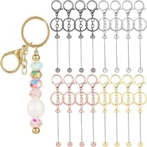Amazon.co.jp: YFFSFDC ビーズ装着可能キーホルダー金具 DIY用ブランク