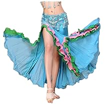 ベリーダンス　スカート ベリーダンススカート010-[多色可」コイン付重ねシフォン