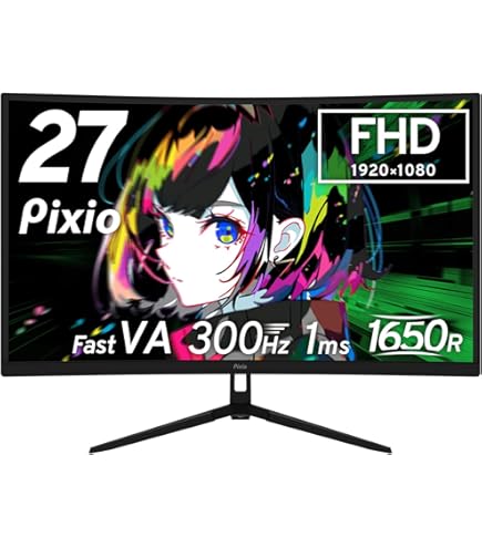 Pixio 湾曲 ゲーミングモニター 27インチ FHD 144Hz 1ms Amazon.co.jp: Pixio PXC278 Wave ゲーミングモニター 27インチ