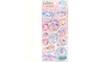 ウォーターシール 3D立体シール シャカシャカ精巧な柄 手帳用装飾 DIYクリエイティブ かわいい個性的ファッションデコ 透明インナーページ対応 ギフトセット ギフトに最適 防水耐磨のクリエイティブステッカーセット (F) [並行輸入品]