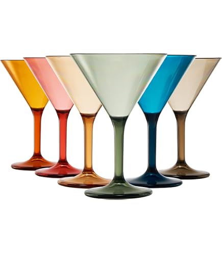 Liacere Red Plastic Martini Glasses Set Of 6 - 11 Oz, BPA-Free, Dishwasher Safe, Unbreakable - View #3