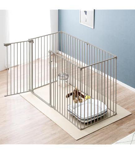 タンスのゲン ペットサークル 6枚セット 両開き ダブルロック サンドベージュ Amazon | タンスのゲン ペットサークル 6枚セット 高さ100cm バリア