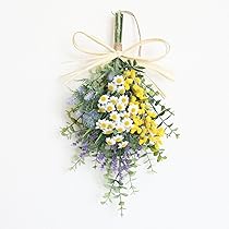 ミモザ、ラベンダー春のドライフラワーリース❁⃘*.゜とswag ミモザ、ラベンダー春のドライフラワーリース❁⃘*.゜とswag