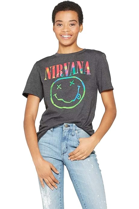 Nirvana One Sided Smile T-Shirt, Multi 