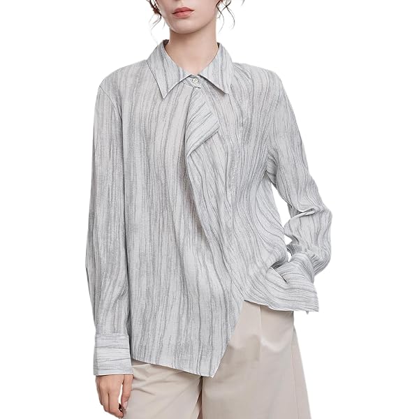 Amazon.co.jp: [ELLE] ブラウス レディース 綿100％ レース前立て 