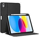 iPad 10世代ケース ProCase 10.9インチ 2022 フォリオケース 耐衝撃 軽量とスリム スタンド機能 ABS素材 保護カバー 対応端末： iPad iPad 10世代 10.9インチ 2022 -ブラック