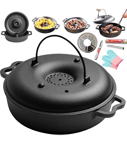 Ptomoto】焼き芋器 石焼きいも器 鋳鉄製 多機能 速い熱伝導 防錆 IH・