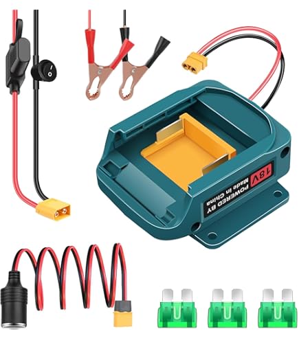 Auto-Starthilfe für Makita/Milwaukee/walt 18V Lithium-Batterie-Adapter Auto-Booster Startvorrichtung Starthilfe-Konverter mit Klemmen  44