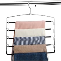 Space Saving Clothes Hanger – 2 Pack 5-Layer Swing Arm Non-Slip Padded Hanger For Shirts, Sweaters, Closet Organizer - View #4