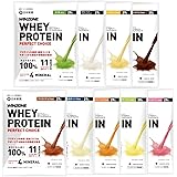 日本新薬 WINZONE（ウィンゾーン）ホエイプロテインお試し 9食セット（プレーン、マイルドチョコ、イチゴ、バナナ、マンゴー、バニラ、抹茶、パイン、濃厚チョコ）