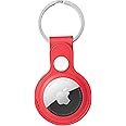 Protective Case Cover for AirTag 2021, MH MOIHSING Leather Tracker Holder with Keychain Accessories Skin Cover with Hook Port