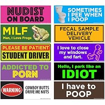 Funny Prank Magnet Bumper Sticker 12-Pack- Magnetic Bumper Decal ...