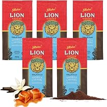 Amazon | ライオンコーヒー バニラキャラメル 粉 140g×5個 フレーバー