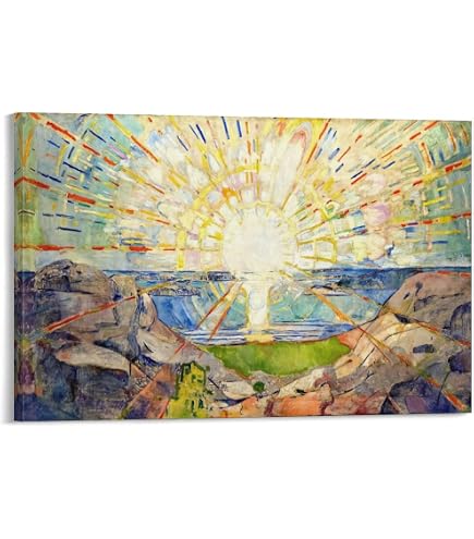Amazon.co.jp: エドヴァルド・ムンク著太陽有名な絵画レプリカアート