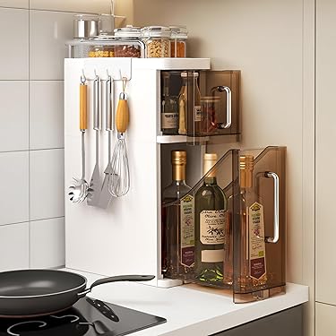 超大収納❣お洒落なデザイン性と抜群の実用性を兼備♪❤万能2段式スパイスラック 超大収納❣お洒落なデザイン性と抜群の実用性を兼備♪❤