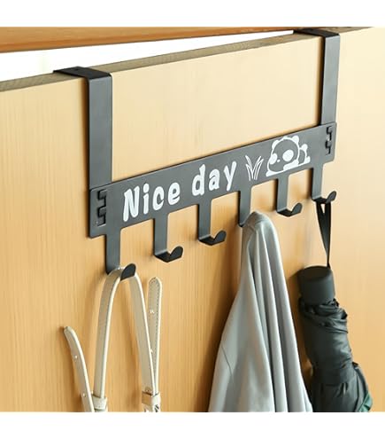 ドアフックドアハンガー 2本 帽子掛け コート掛け 4段フック ブラック ドアフックドアハンガー 2本 帽子掛け コート掛け 4段フック ブラック
