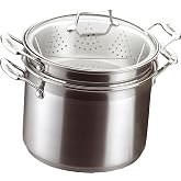 Scanpan Impact Stainless Steel 3-Piece Multi Pot Set | Stock Pot w/Lid, Steamer & Pasta Insert, Certified Recycled Stainless