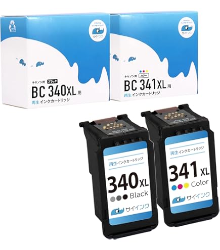 キヤノン　340 341 使用済インクカートリッジ＋未使用341XL１個 Amazon.co.jp: キヤノン用 BC-341XL 3色カラー リサイクルインク