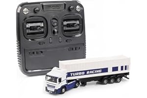 ターボレーシング 1:76 超小型RCカー C50 セミトラック ホワイト日本語説明付