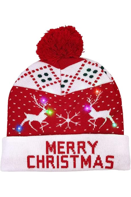 OurWarm LED Light-up Christmas Hats 