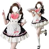 [AOTYP] メイド服 メイドコスプレ コンカフェ ショート丈 ネコ娘 可愛い ハロウィン コスチューム 大きいサイズ レディース メンズ 妹系メイド 大きいリボン セット 一式 かわいい こすぷれ イベント パーティー 大人 女装 学園祭 文化祭 撮影 ブラック S