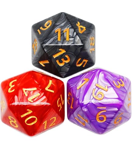Chessex Jumbo 34mm Speckled Sea D20 Dice - Large 20-Sided Counter For D&D & Tabletop Games - View #4