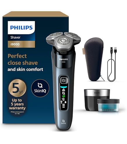 Philips Shaver S9000 Prestige Electric Wet and Dry Shaver, Bright