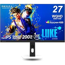 Amazon.co.jp: REGZA 27インチ ホワイトモデル ゲーミングモニター