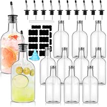 Maxcheck 6-Pack 16 Oz Plastic Long Neck Bottles With 12 Rainbow Pourers - Syrup & Liquor Dispenser Set - View #3