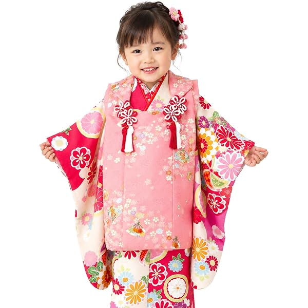 Amazon | 七五三 着物 3歳 被布セット 正絹 女の子 京都花ひめ 花車3