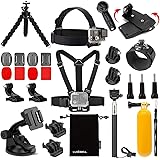 Luxebell Accessories Kit for AKASO EK5000 EK7000 4K WiFi Action Camera Gopro Hero 6 5/Session 5/Hero 4/3+/3/2/1 (14 Items)