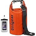 Unigear ドライバッグ 防水バッグ 防水ポーチ付き ドラム型 新型素材 防水 防塵 9色 6サイズ 2L 5L 10L 20L 30L 40L (オレンジ色, 5L)