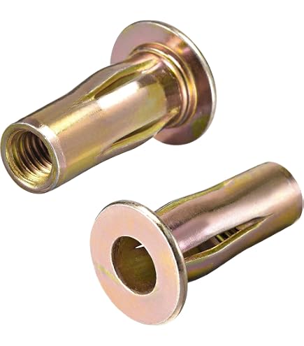 Uxcell M8 Multi-Grip Rivet Nuts Pre-Bulbed Shank Flat Head Threaded Insert Nuts Carbon Steel 6 Pcs