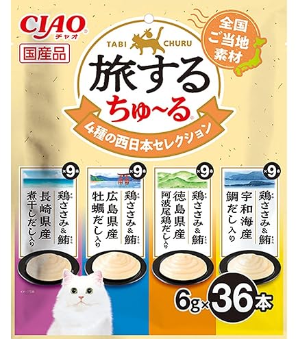 Amazon.co.jp: チャオ (CIAO) まるっとおさかなちゅ~る 4種の