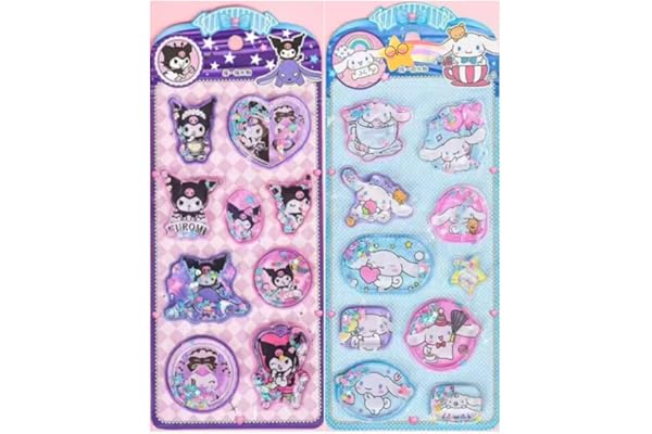 loong 水入りシール ウォーター ぷっくり しずくちゃん シャカシャカシール 励ましステッカー 3D 立体 2 枚入り 精巧な柄 手帳用装飾 DIY クリエイティブ ファッション 個性的 かわいい ギフ I 2セット