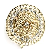 [ジュエルボックス] JewelVOX ヘアアクセサリー サークル ヒシ型 ストーン 透かし ポニーフック ヘアカフ ヘアフック 【ひし形】ゴールド