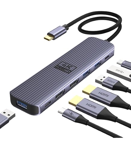 Amazon | USB-C ハブ HDMI×2 4K/60Hz 7-in-1 HDMI変換 デュアル