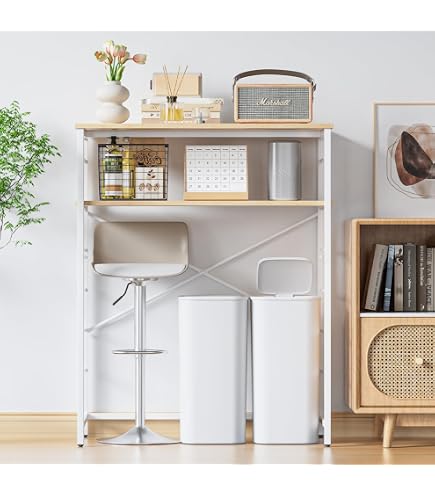 Amazon.co.jp: ゴミ箱上ラック 幅80×奥行40×高さ100cm キッチンラック